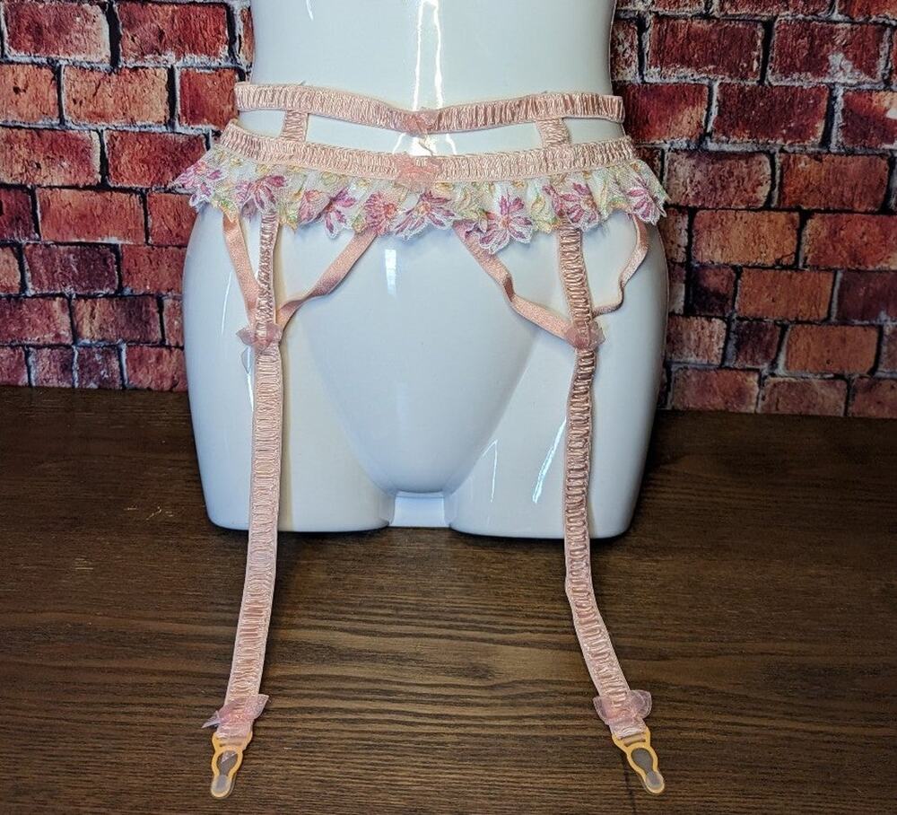 For Love & lemons  Bloom Lace Garter Belt Neon Floral size xxs